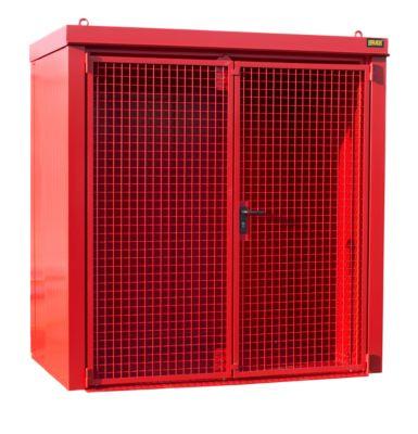 Gasflaschencontainer Bauer GFC-B M1, B 1175 X T 2120 X H 2265, FüR 28 Gasflaschen, FeuerbestäNdig, AbschließBar, Rot