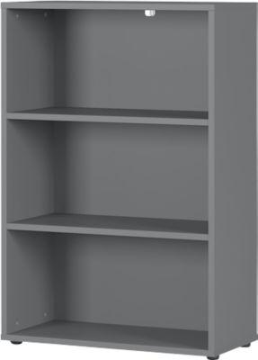 Aktenregal Aalborg, 2 Verstellbare EinlegeböDen, MöBelgleiter, Spanplatte Melaminharzbeschichtet, B 800 X T 400 X H 1200 Mm, Graphit