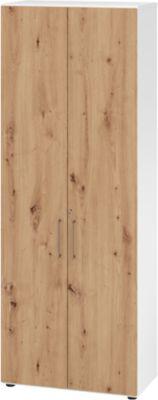 SchräNke Breno, 6 Oh, AbschließBar, 28 Kg Je Boden, B 800 X T 420 X H 2156 Mm, Weiß/Asteiche