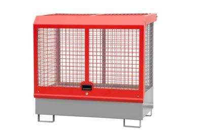 Gefahrstoff-Depot Typ GD-C Bauer, Stahl, L 1430 X B 820 X H 1390 Mm, Zylinderschloss, Auffangvolumen 220 I, Mausgrau RAL 7005