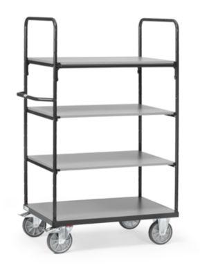 Fetra Tischwagen „Grey Edition“, Stahl, Anthrazitgrau, Mit Wannen, 3 Etagen, L 1021 X B 500 X H 870 Mm, Bis 400 Kg