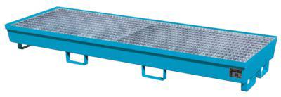 Auffangwanne Bauer AM-4/B, Mit Gitterrost, Stahl, 233 L, B 2400 X T 800 X H 285 Mm, Blau