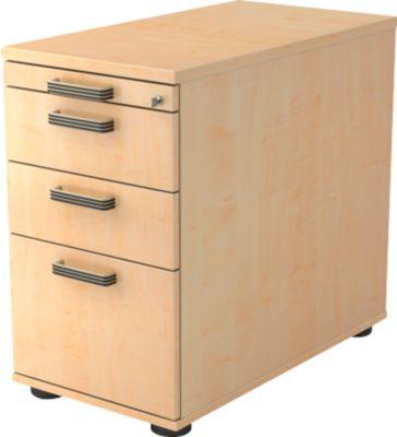 Standcontainer Topas Line, 2 SchüBe, 1 HäNgeregistraturauszug, 1 Utensilienauszug, AbschließBar, B 428 X T 800 X H 720-760 Mm, Ahorn-Dekor/Ahorn-Dekor