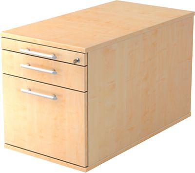 Rollcontainer, 1 Schub, 1 Utensilienauszug, HäNgeregistraturauszug, B 428 X T 800 X H 512 Mm, Ahorn