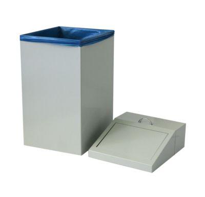Wertstoffsammler, Volumen 54 L, Mit Inneneimer, Stahl Verzinkt, B 340 X T 380 X H 650 Mm, Weiß