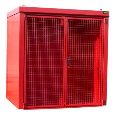 Gasflaschencontainer Bauer GFC-B M2, B 1570 X T 2125 X H 2265, FüR 35 Gasflaschen, FeuerbestäNdig, AbschließBar, Rot