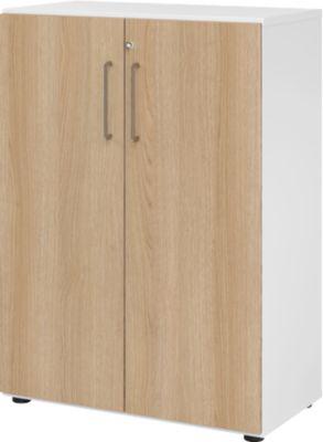SchräNke Breno, 3 Oh, AbschließBar, 28 Kg Je Boden, B 800 X T 420 X H 1100 Mm, Weiß/Eiche
