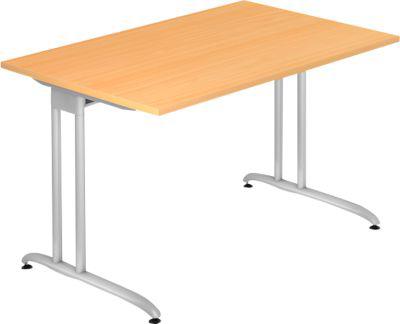 Schreibtisch Tara, C-Fuß, Rechteck, B 1200 X T 800 X H 720 Mm, Buche-Dekor