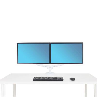 Doppel-Monitorarm Ergotron Lx, F. Zwei Bildschirme Nebeneinander, Bis 27", 360°-Rotation, Tischhalterung, Weiß"