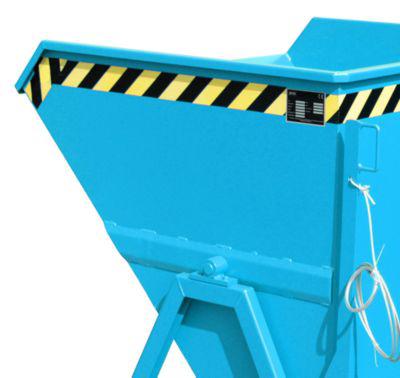 Kippmulde Bauer KS 550, Stahl, Blau, B 1245 X T 1200 X H 1170 Mm, 550 L, Bis 1000 Kg, Rollen, Manuelle Kippvorrichtung