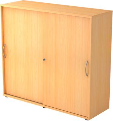 SchiebetüRenschrank Tara, 3 OrdnerhöHen, B 1200 X T 400 X H 1180 Mm, Abschließ- & Stapelbar, Buche-Dekor