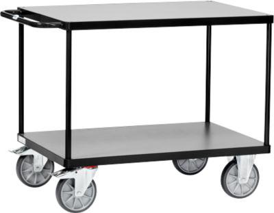 Tischwagen "Grey Edition"", Stahl/Holz, 2 Etagen, L 1000 X B 600 Mm, Bis 600 Kg, Anthrazitgrau/Mittelgrau"