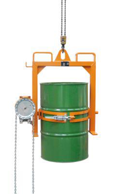 Fasskipper Bauer FD-SK Mit Kette, Stahl, B 1020 X T 650 X H 1010 Mm, Orange