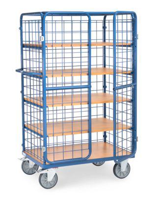 Paketwagen Fetra®, 5 Etagen, Drahtgitter Mit AbschließBaren DoppelflüGeltüRen, Bis 600 Kg, L 1000 X B 700 Mm