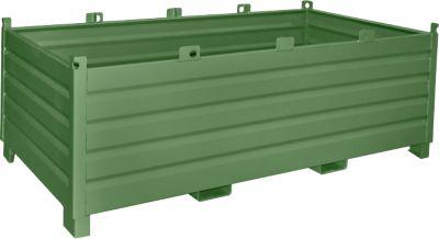 Bauer SammelbehäLter-System SBS 2000, L 1200 X B 2400 X H 850 Mm, Bis Zu 3-Fach Stapelbar, Lackiert, Mit Transportwagen, ResedagrüN RAL 6011