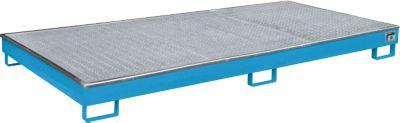 Bauer Regalwanne RW-GR 2700-1 Pe, Mit Pe-Einsatz Und Gitterrost, L 2665 X B 1315 X H 210 Mm, Lackiert, Lichtblau RAL 5012