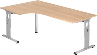Eckschreibtisch Ulm, Li. Od. Rechts, B 2000 X T 1200 X H 650-850 Mm, Eiche-Dekor