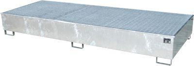 Bauer Regalwanne RW-GR 3300-3 Pe, Mit Gitterrost Und Pe-Einsatz, B 3262 X T 1312 X H 383 Mm, Bis 1000 L, Stahl Feuerverzinkt
