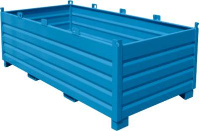 Bauer SammelbehäLter-System SBS 2000, L 1200 X B 2400 X H 850 Mm, Bis Zu 3-Fach Stapelbar, Lackiert, Mit Transportwagen, Lichtblau RAL 5012