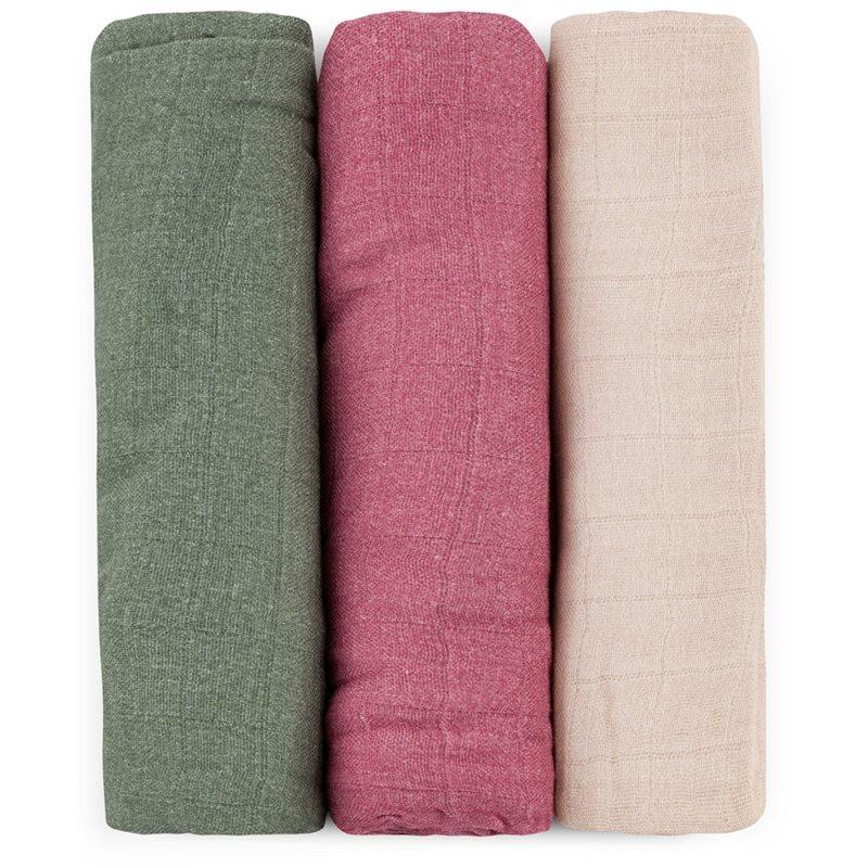 Petite&Mars Moussy stoffen luiers Botanic Tones 68 x 68 cm 3 st