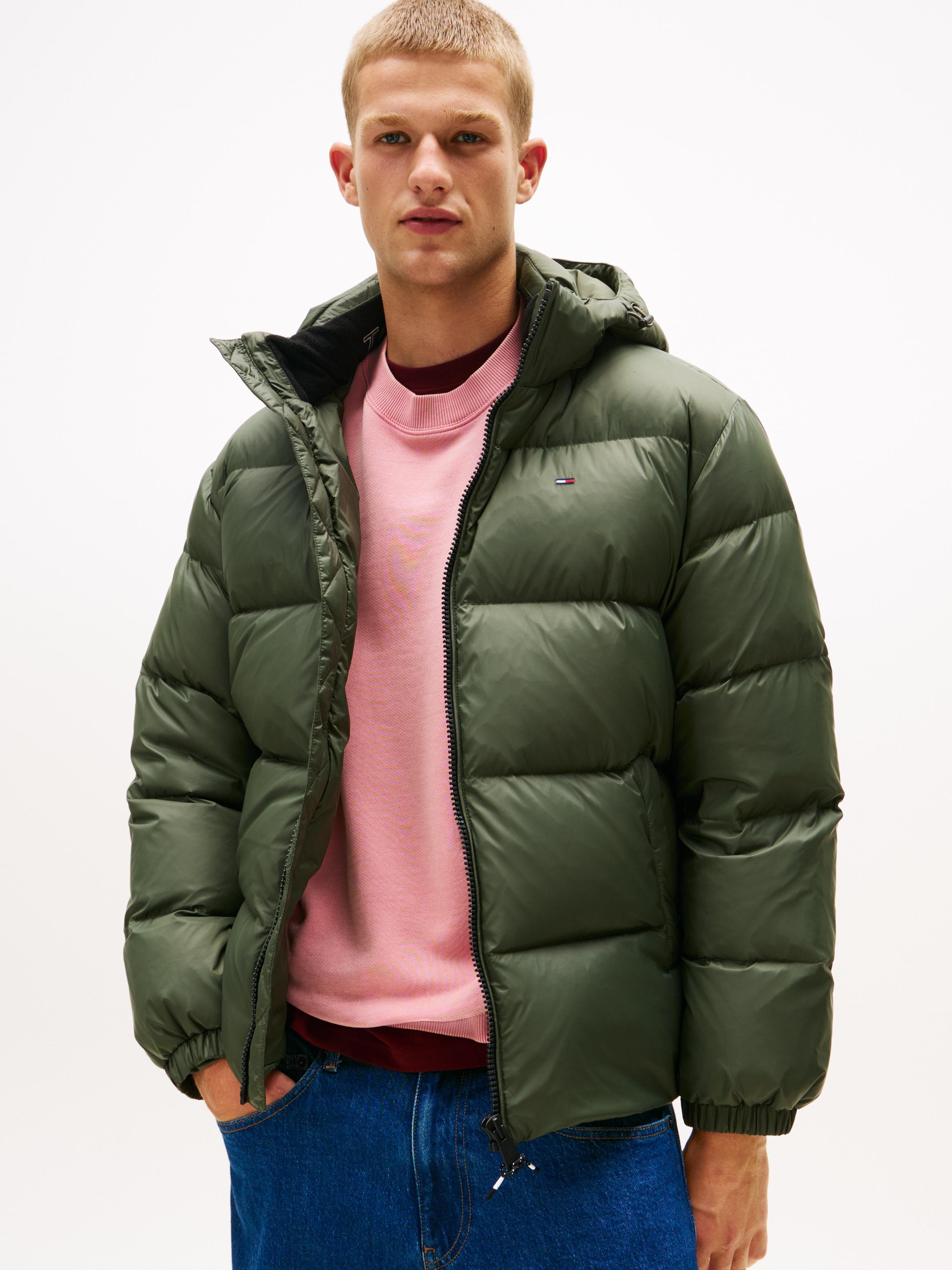 Steppjacke Tommy Jeans "Tjm Essential Down Jacket Ext", Herren, Gr. Xxl, GrüN (Pewter GrüN), Web, Obermaterial: 100% Polyamid. Futter: 100% Polyester, Jacken Steppjacke, Winterjacke Outdoorjacke GefüTtert 2 In 1 Jacke Abnehmbare Kapuze