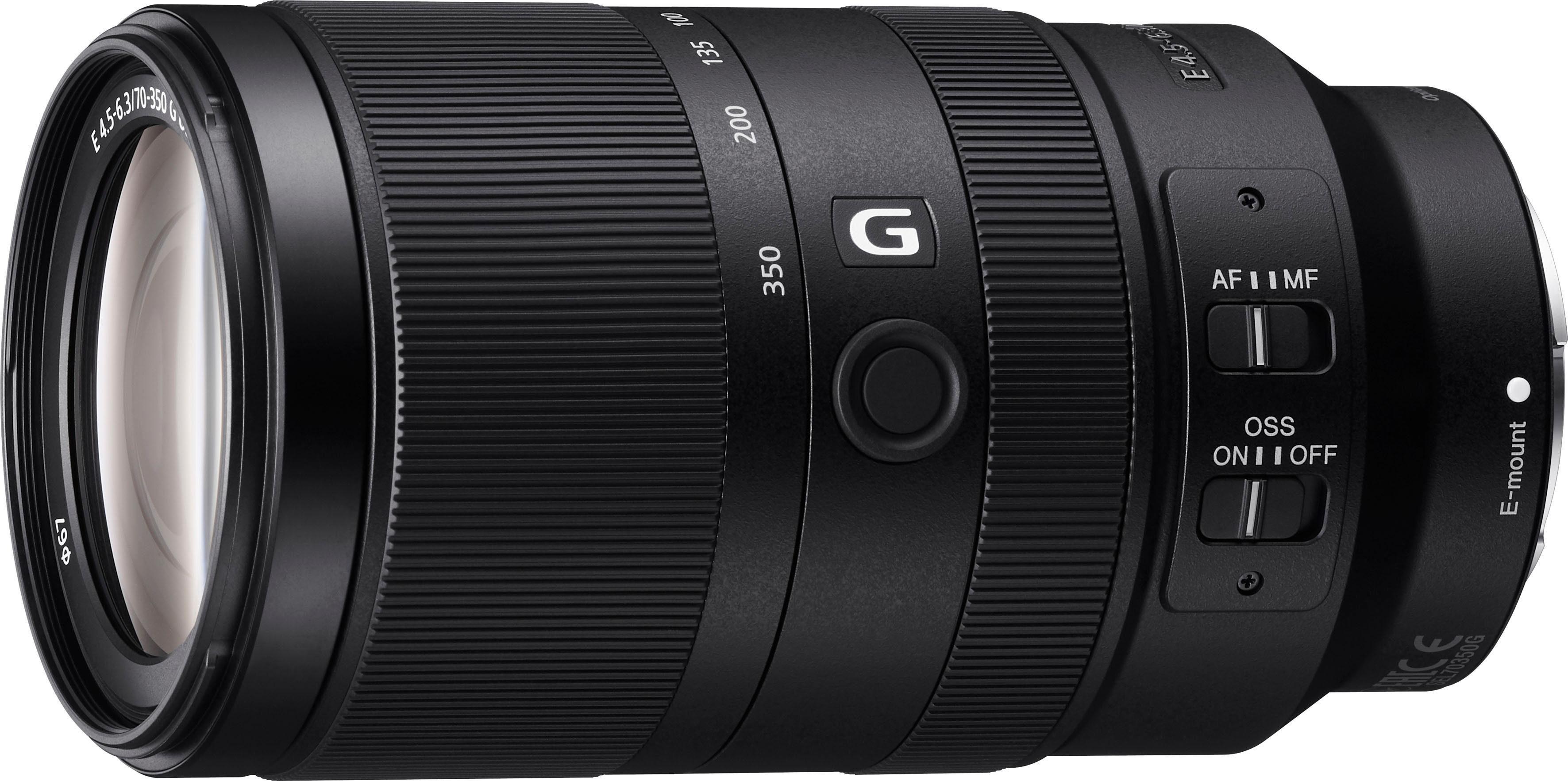 Sony Objektiv "SEL-70350G E-Mount Super-Telezoom", Schwarz, H:14,2Cm Ø:7,7Cm, Objektive, E 70-350Mm F4.5-6.3 G, Oss, APS-C