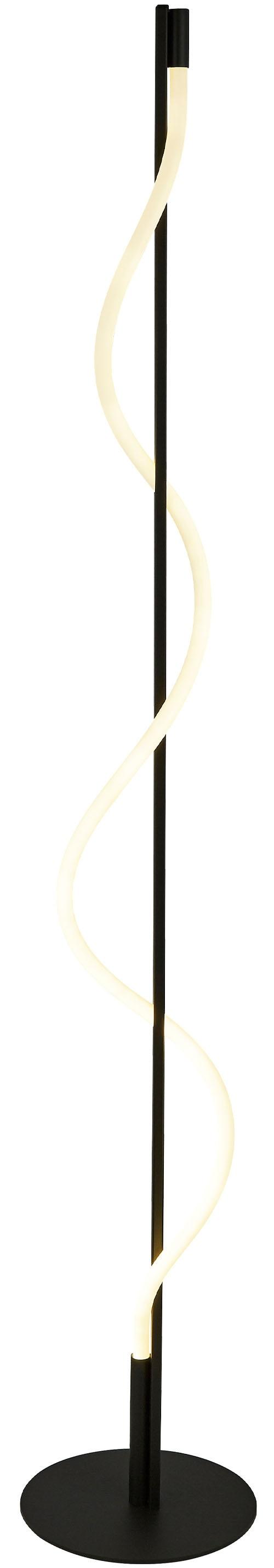 Searchlight Stehlampe "Serpent Floor Lamp - Black Metal & Opal Tube", Schwarz (Matt Schwarz Und Weiß), 1, Ø 23Cm H: 141Cm, 1 Stk., Leuchten, Stehlampe