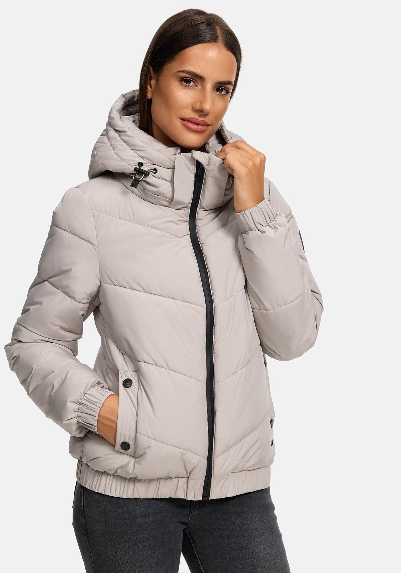 Winterjacke Marikoo "Nayanaa", Damen, Gr. L, Grau (Light Grau), Obermaterial: 100% Polyester, Innenseite: 100% Polyester, Jacken Winterjacke, Mit Abnehmbarer Kapuze