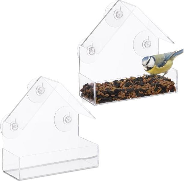 Mangiatoia Per Uccelli Da Finestra, Set Da 2
