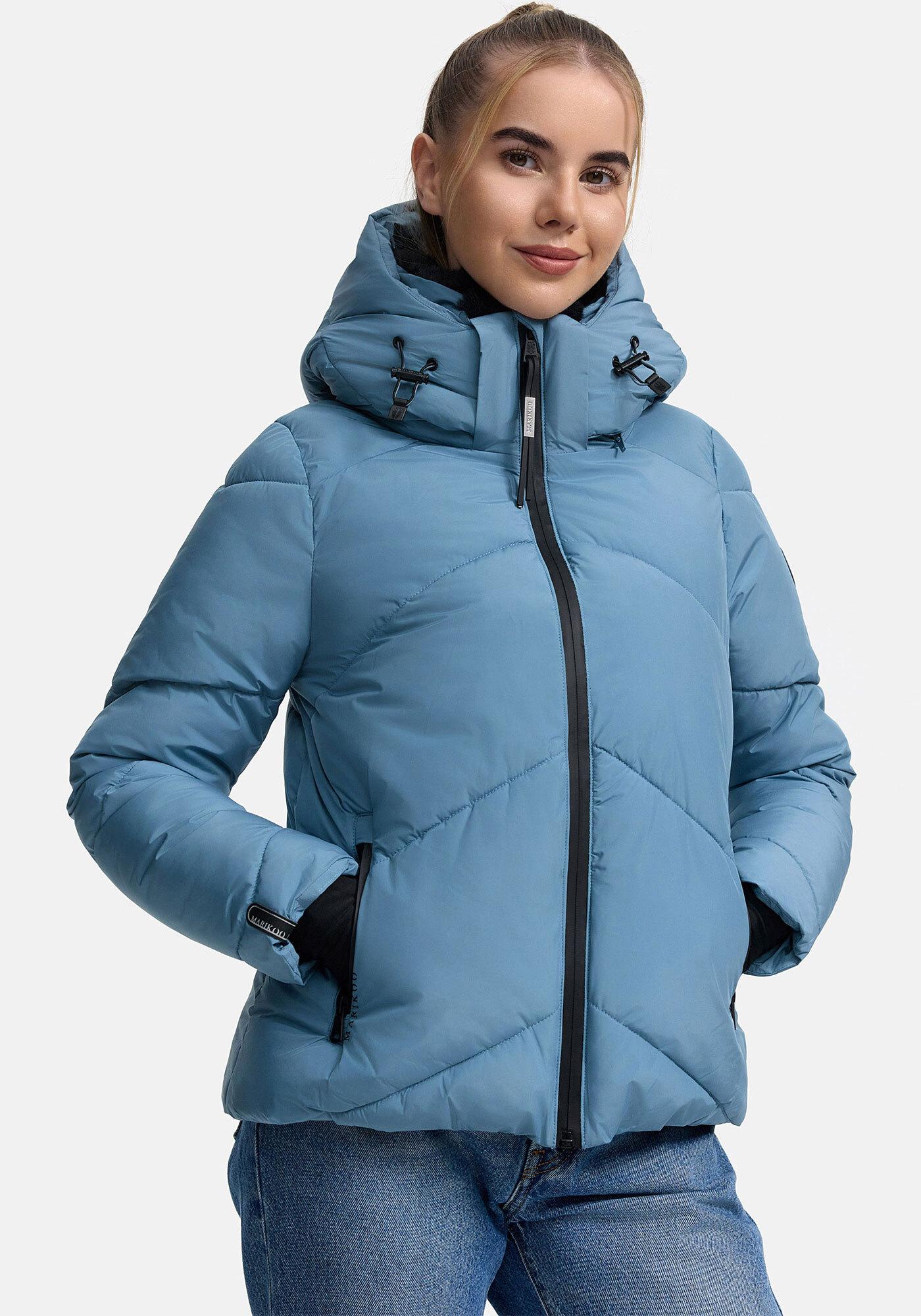 Winterjacke Marikoo "Simaraa", Damen, Gr. Xl, Blau (Powder Blau), Obermaterial: 100% Polyester. Innenseite: 100% Polyester. Fellimitat: 100% Polyester, Jacken Winterjacke, Mit Abnehmbarem Kunstfellkragen