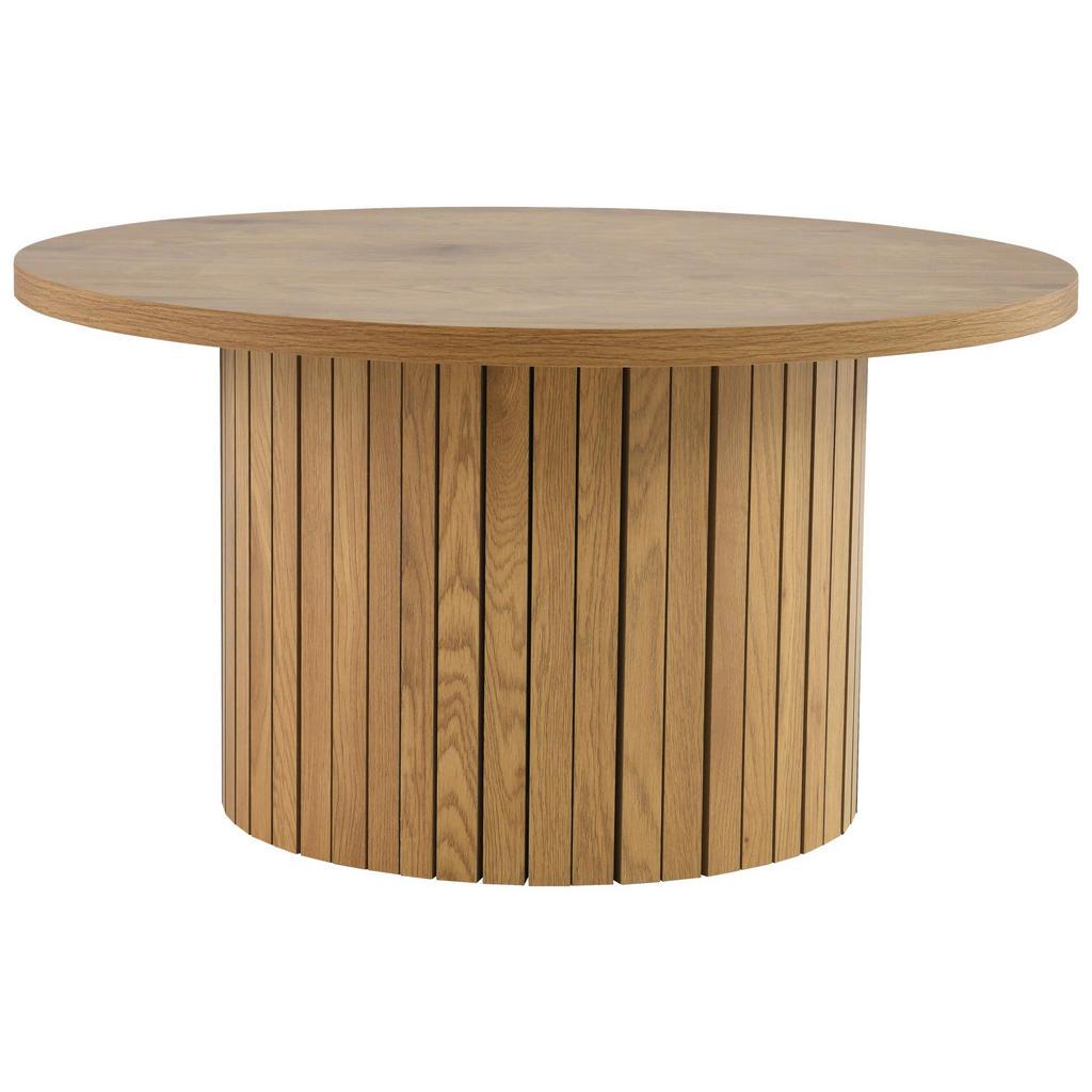 Carryhome Couchtisch , Eichefarben , Holzwerkstoff , rund , rund , 80x42x80 cm , einfacher Aufbau , Wohnzimmer, Wohnzimmertische, Couchtische, Couchtische rund