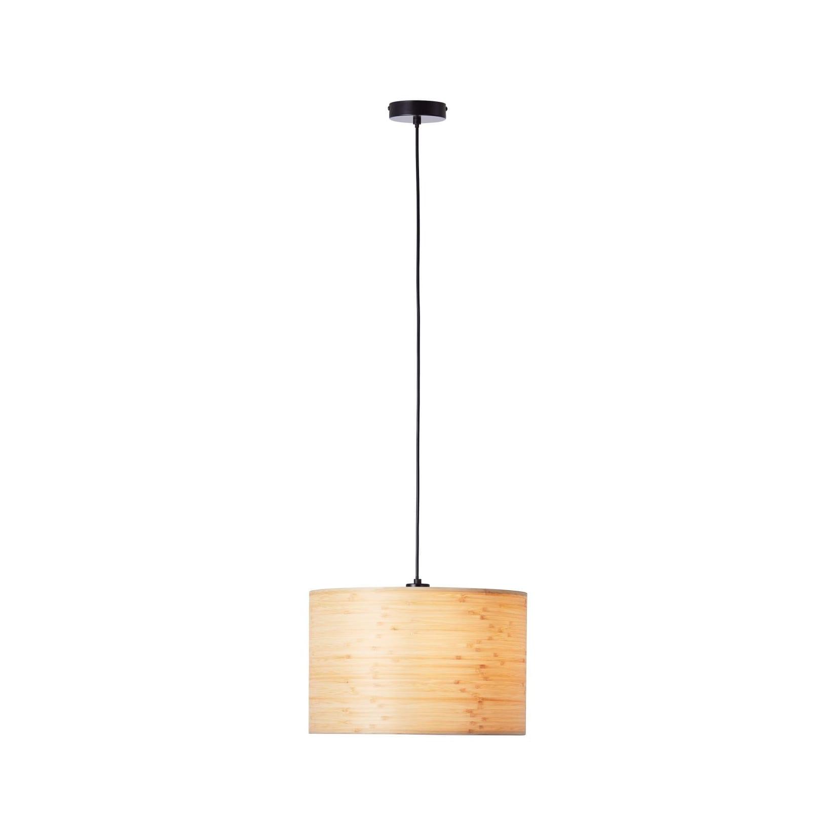 BRILLIANT Lampe, Romm Pendelleuchte 35cm holz hell/schwarz, 1x A60, E27, 52W, Kabel kürzbar / in der Höhe einstellbar