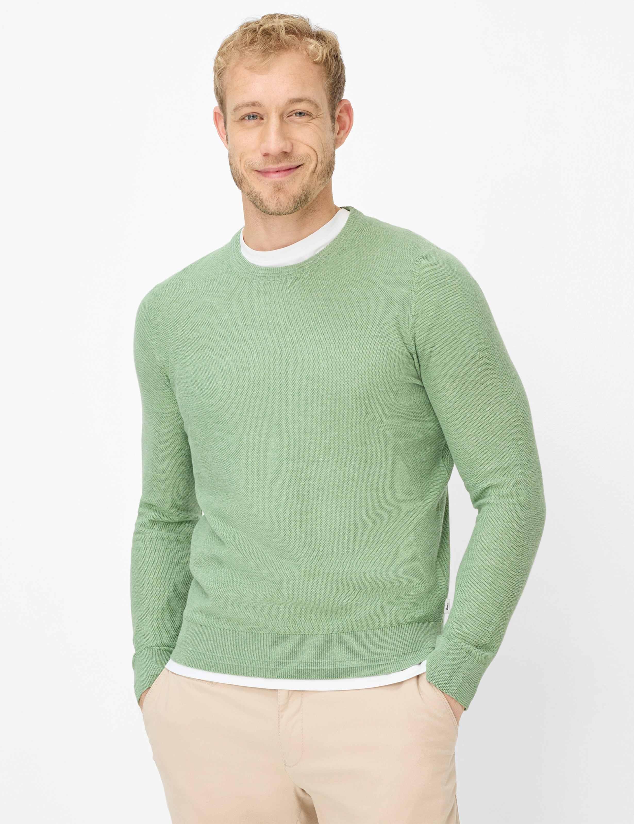Brax Heren Trui Style RICK herb, groen,