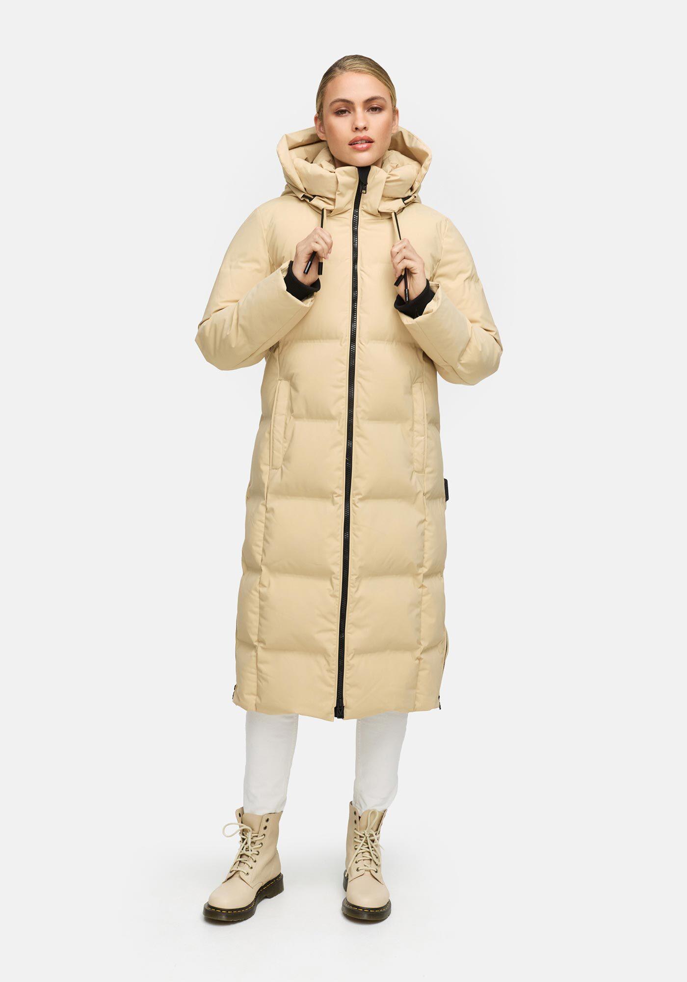 Winterjacke Marikoo "Tikoraa", Damen, Gr. L, Beige, Obermaterial: 100% Polyester. Futter: 100% Polyester. Wattierung: 100% Polyester. ÄRmelfutter: 100% Polyester, Jacken Winterjacke, Mit Extra Langem Schnitt Und Hohem Kragen