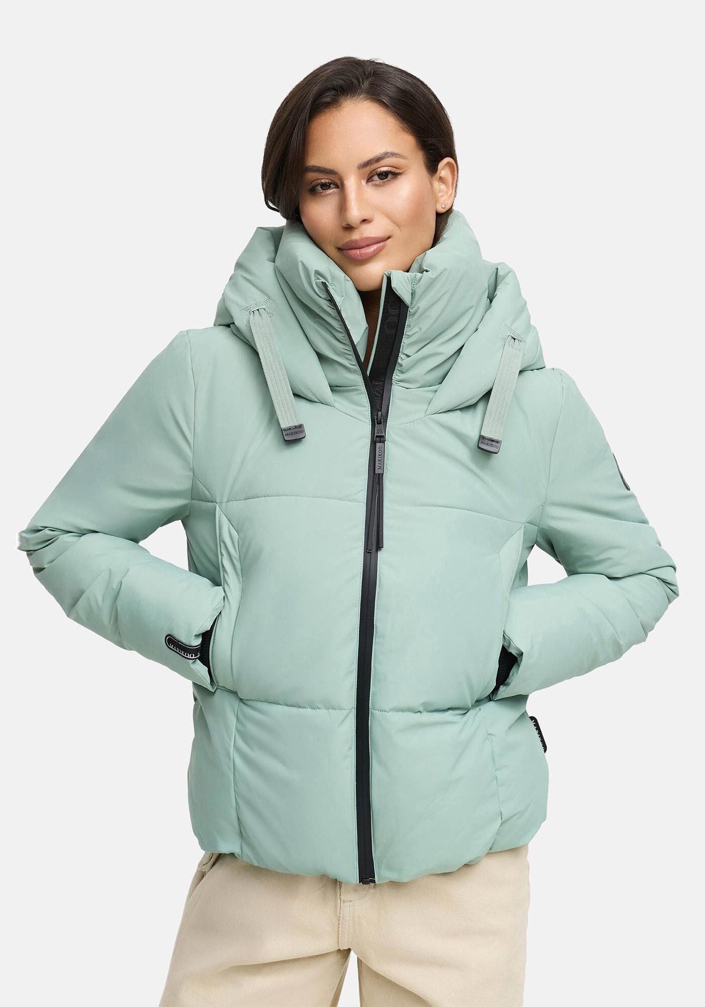 Winterjacke Marikoo "Ninikaa", Damen, Gr. S, Smokey Mint, Obermaterial: 100% Polyester. Futter: 100% Polyester. Wattierung: 100% Polyester. ÄRmelfutter: 100% Polyester, Jacken Winterjacke, Kurze Winterjacke Mit Extra Hohem Windschutzkragen