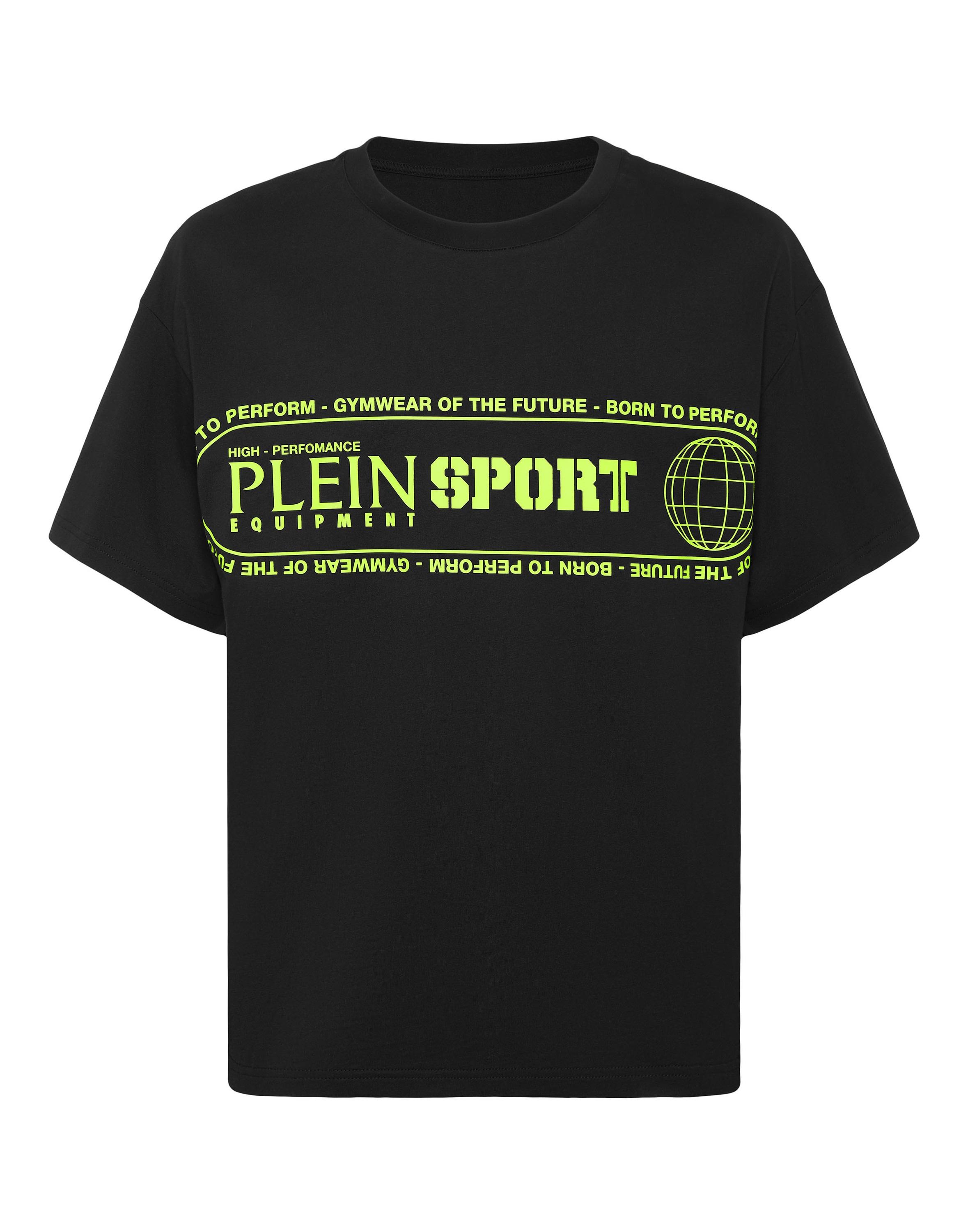 T-Shirt Plein Sport "Logo", Herren, Gr. S, GrüN (0227, Schwarz, GrüNfluo), Obermaterial: 100% Baumwolle, Shirts T-Shirt