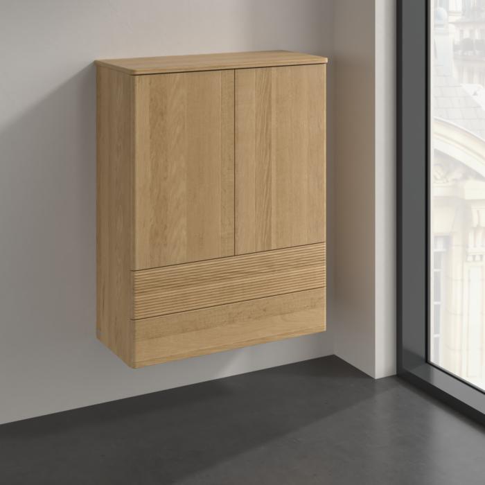Villeroy Und Boch Antao Highboard K47100HN 2 TüRen, 814 X 1039 X 356 Mm, Front Mit Struktur, Honey Oak / Honey Oak