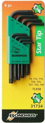 Set Di Chiavi Angolari Bondhus Star Tip TLXS8, 8 Pezzi - Corto, 31734