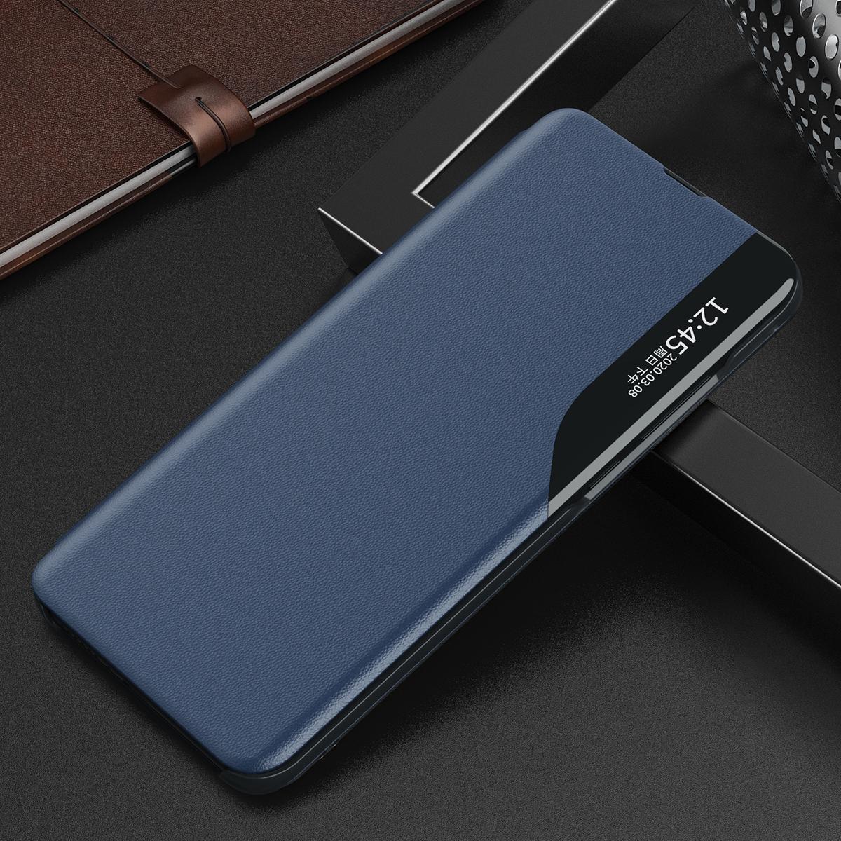 Custodia Flip Per Iphone Air, Custodia In Finto Cuoio Con Finestra E Funzione Stand Blu