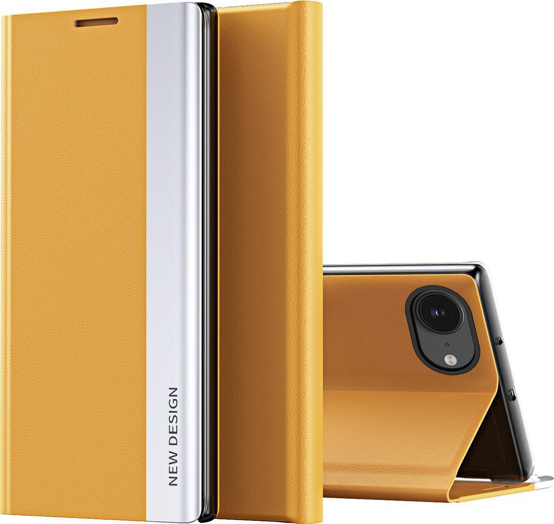 Custodia Per Iphone 16E Custodia Magnetica In Finto Cuoio Con Funzione Stand Giallo