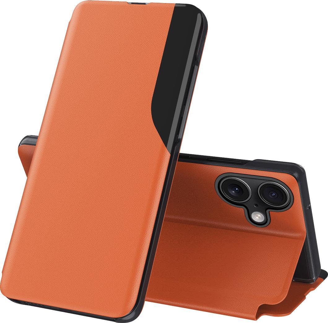 Custodia Per Iphone 17, Flip Stand Cover Custodia Protettiva In Finto Cuoio Arancione