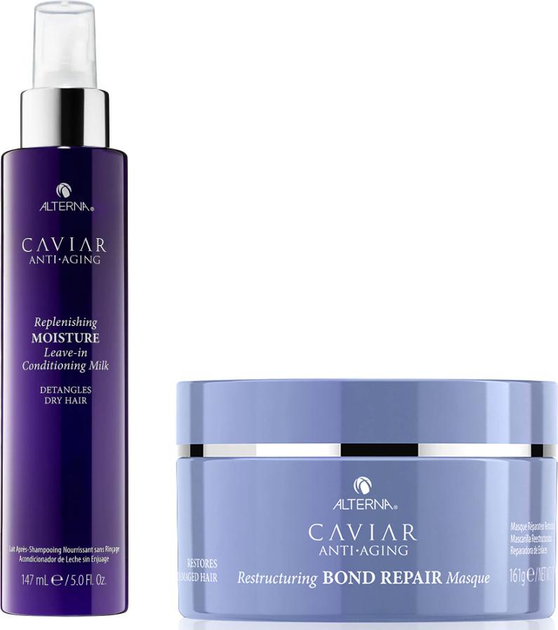 Alterna Caviar Replenishing Moisture Leave-In Conditioning Milk 147Ml + Alterna Caviar Restructuring Bond Repair Masque 161G