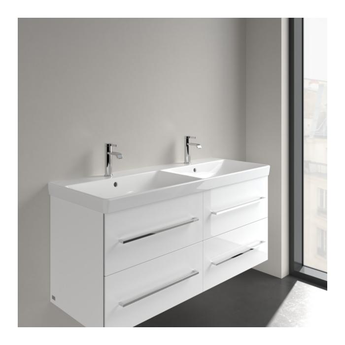 Villeroy & Boch Avento Doppelwaschtisch 4A23CK01 1200 X 470 X 160 Mm, Mit ÜBerlauf, Weiß Alpin