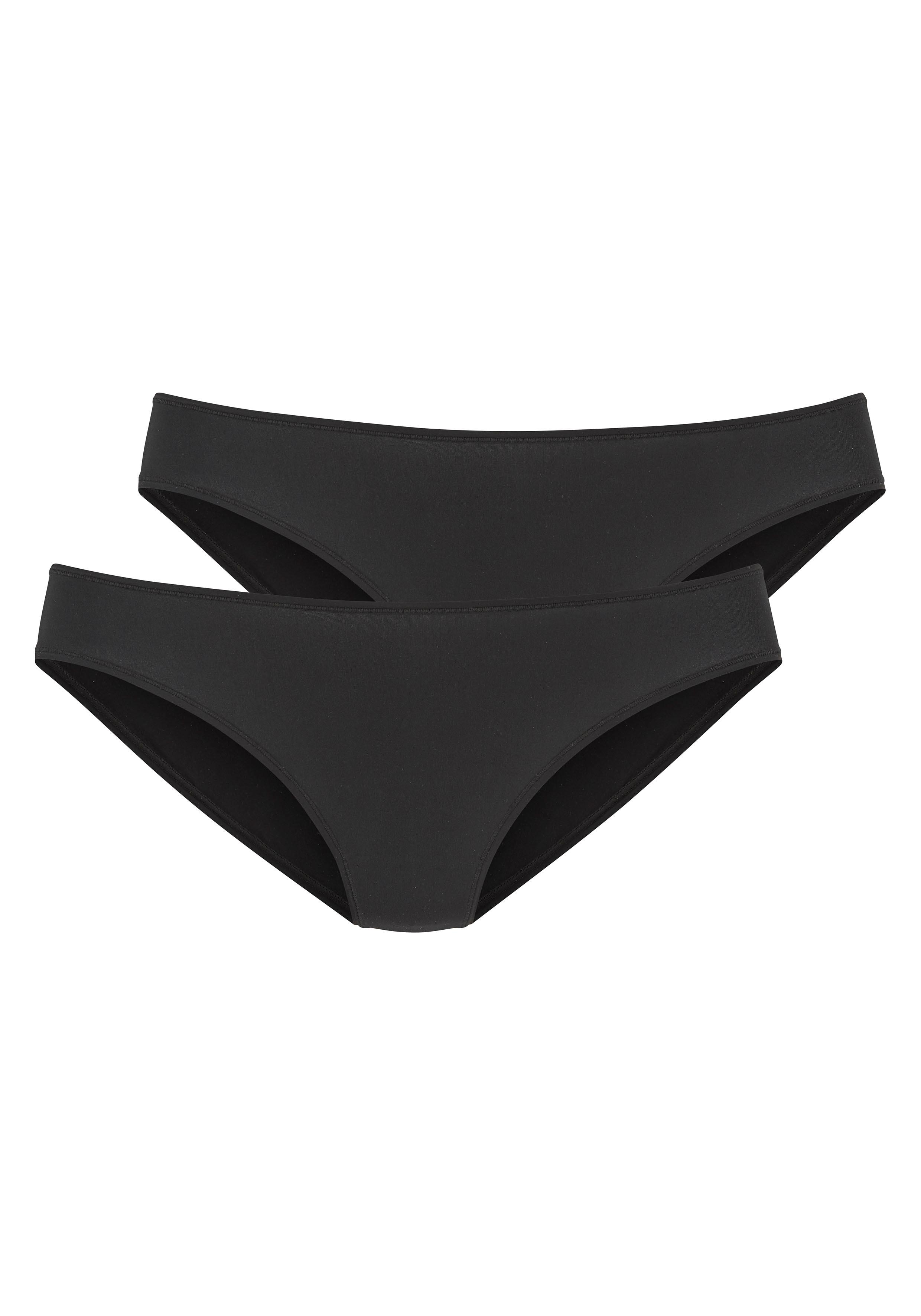Jazz-Pants Slips Lascana, Damen, Gr. 48/50, Schwarz, Microfaser, Obermaterial: 77% Polyamid, 23% Elasthan, Unifarben, KöRpernah, Unterhosen, Aus Weicher Und Hoch Elastischer Microfaser