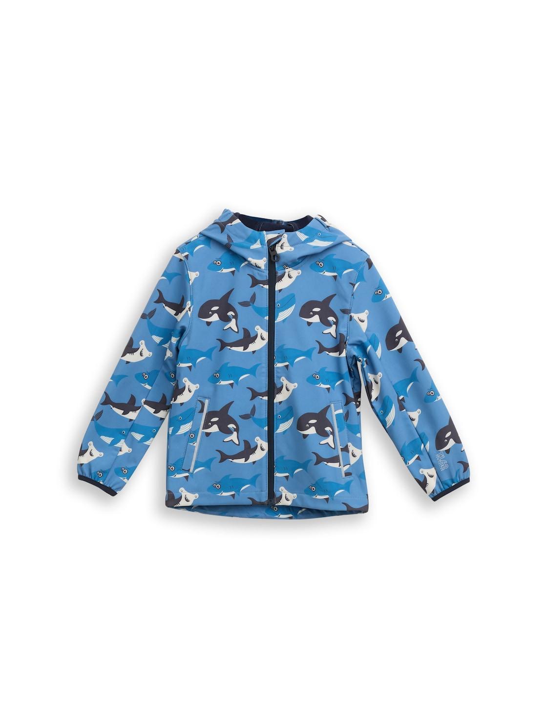 Tom Tailor Jungen Softshell Jacke Mit Wasserabweisender Funktion, Blau, Gemustert, Gr. 116/122