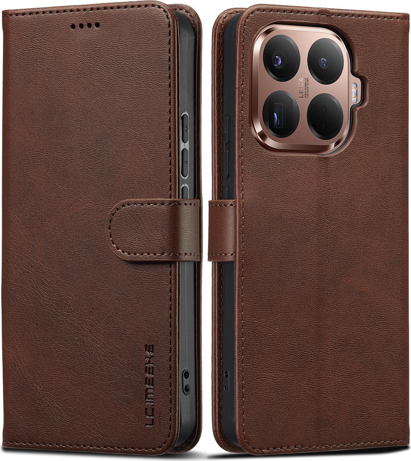 Custodia Per Xiaomi 15T Pro In Pelle Con Chiusura Magnetica E Supporto, Custodia Protettiva Marrone