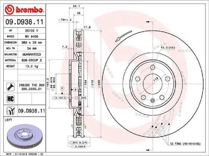 Disco Freno Brembo 09.D938.11