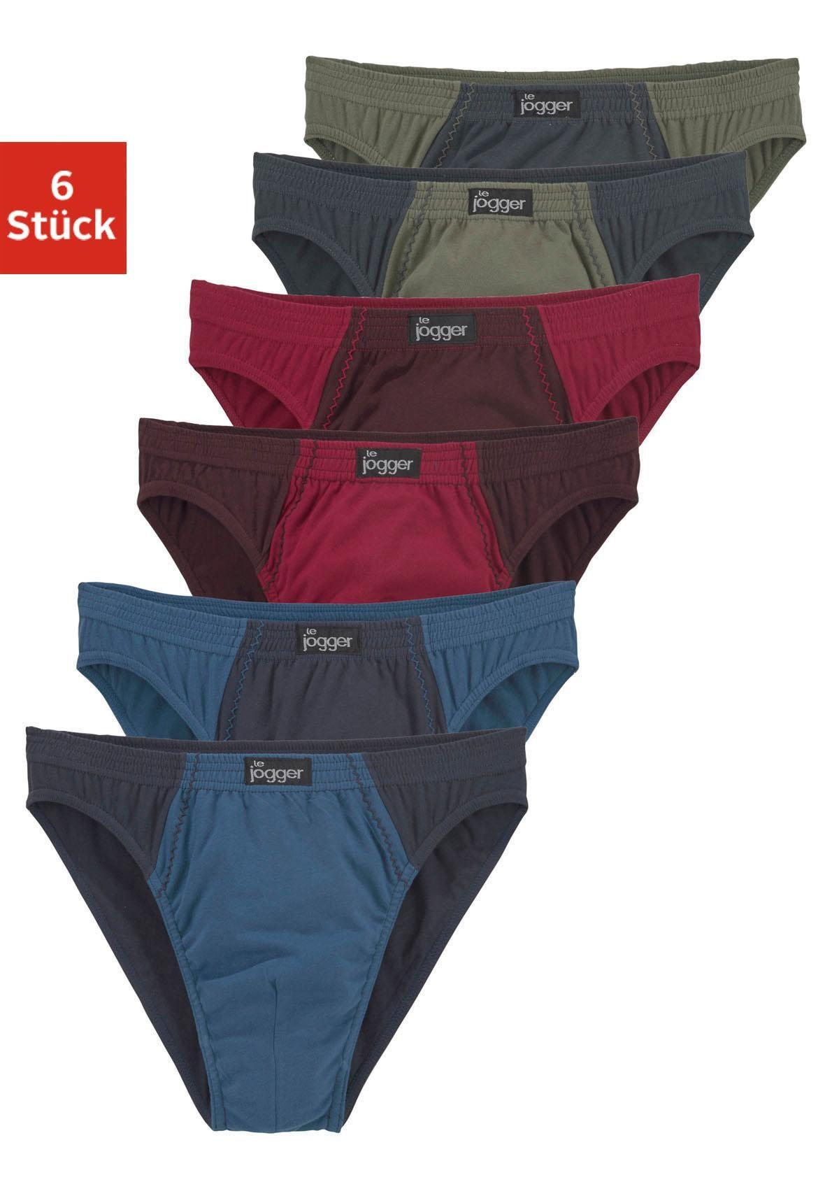 Slip Le Jogger, Herren, Gr. 5, 6 Stk., Bunt, Jersey, Obermaterial: 100% Baumwolle, Unifarben, KöRpernah, Unterhosen Slip, SchöNer Basic In SchöNen Farbkombinationen