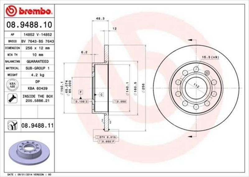 Bremsscheibe Brembo 08.9488.11