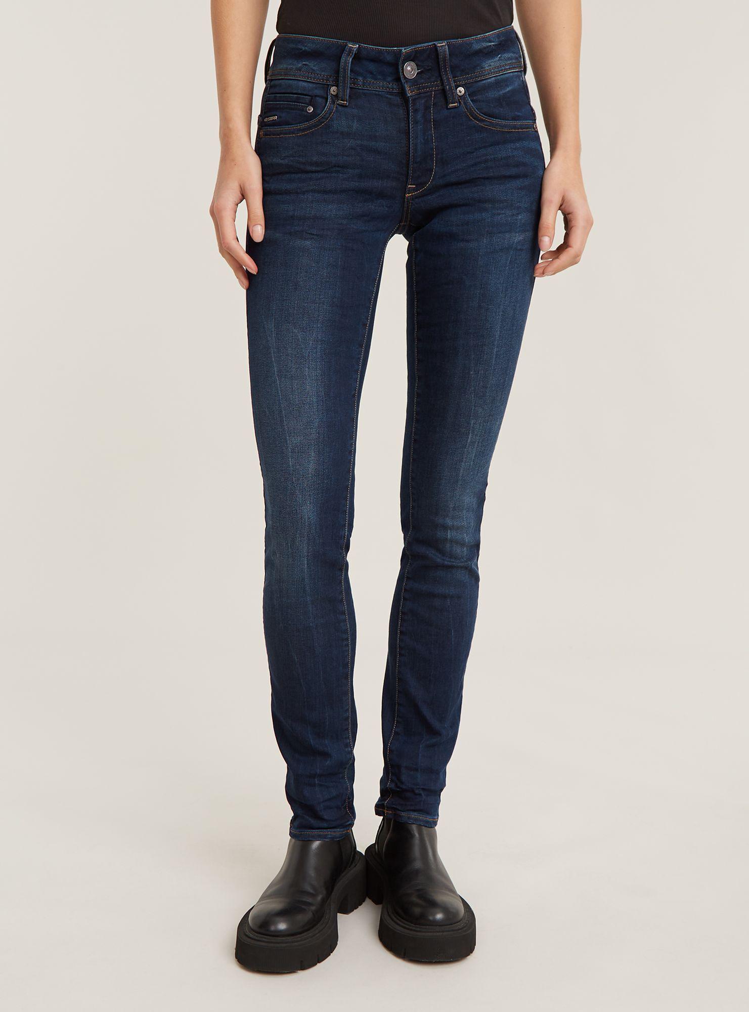 Regular-Fit-Jeans G-STAR "Midge Straight Jeans", Damen, Gr. 30, LäNge 30, Dk Aged, Obermaterial: 62% Baumwolle, 30% Baumwolle, 7% Polyester, 1% Elasthan, Jeans